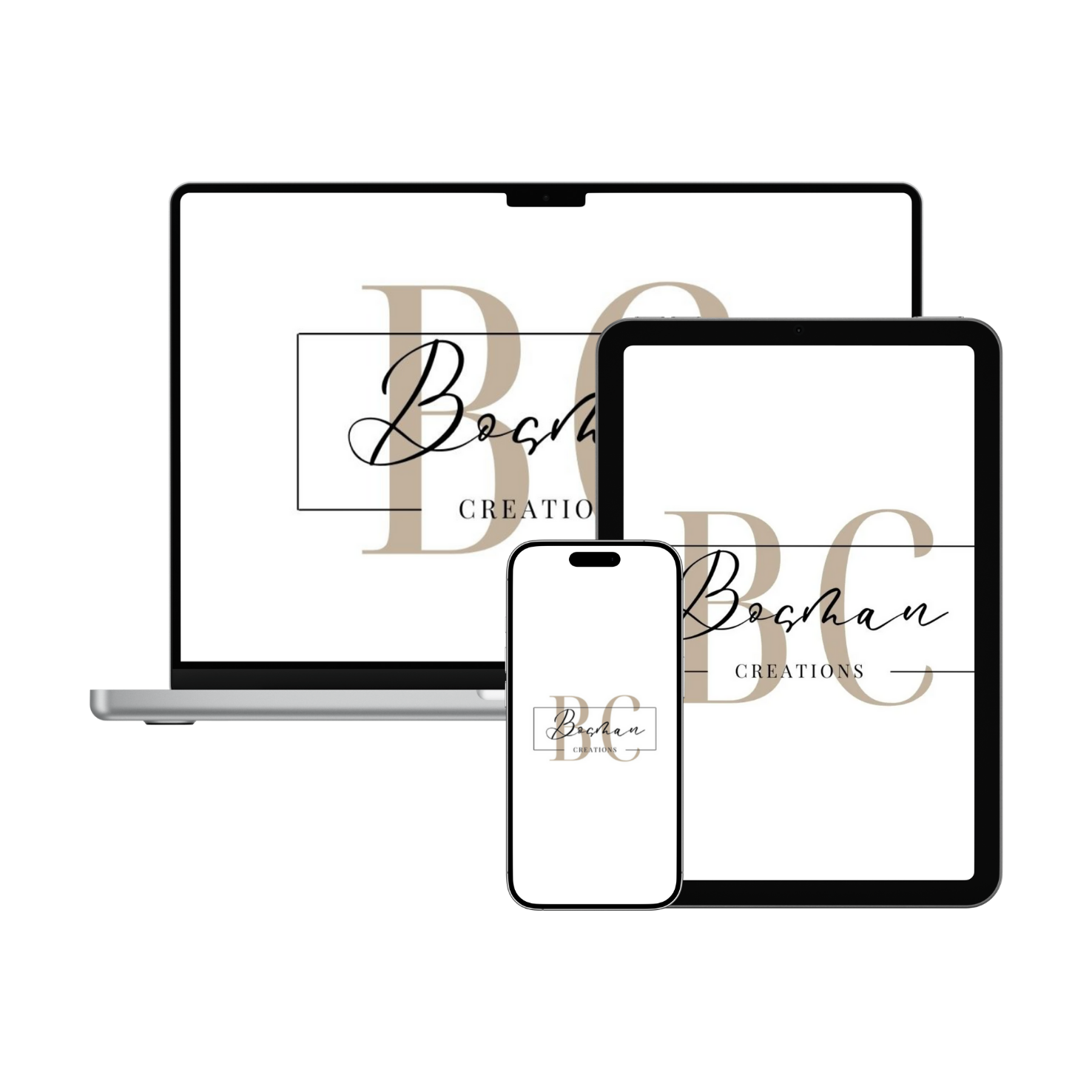 Mock-up van pc, tablet en mobiel met Bosman Creations logo | Waarom social media belangrijk is